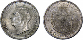 Romania Kingdom Mihai I 500 Lei 1944 Bucharest mint Silver 11.91g KM# 65