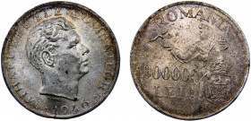 Romania Kingdom Mihai I 100000 Lei 1946 Bucharest mint Silver 24.91g KM# 71
