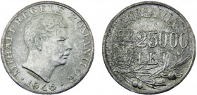 Romania Kingdom Mihai I 25000 Lei 1946 Bucharest mint Silver 12.25g KM# 70