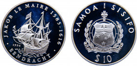 Samoa Constitutional Monarchy 10 Tala 1996 Jakob le Maire Silver 31.41g KM# 114