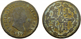Spain Kingdom Fernando VII 8 Maravedis 1817 J Jubia mint Copper 9.1g KM# 461