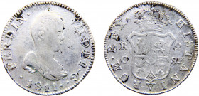 Spain Kingdom Fernando VII 2 Reales 1811 C SF Traveling mint Silver 5.53g KM# 474.2
