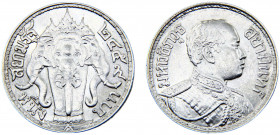 Thailand Kingdom of Siam Rama VI 1 Baht BE2459 (1916) Silver 15.04g Y# 45