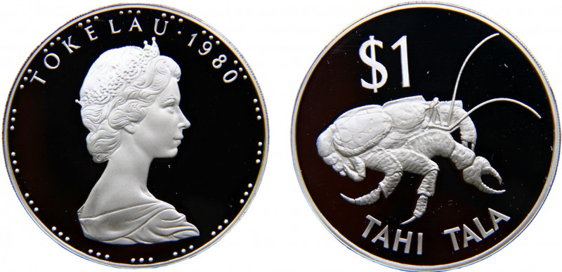Tokelau New Zealand Territory Elizabeth II 1 Tala 1980 (Mintage 6004) Silver 27....