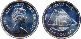 Tuvalu Constitutional monarchy within the Commonwealth Elizabeth II 10 Dollars 1979 (Mintage 5000) 1st Anniversary of Independence Silver 34.96g KM# 1...