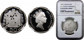UnitedKingdom Elizabeth II 50 Pence 1992 (Mintage 26890) NGC PF68 British Presidency of European Council of Ministers Silver 13.5g KM# 963a