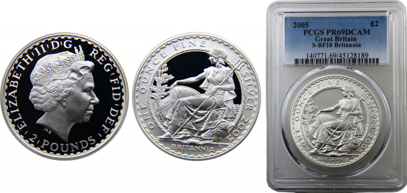 UnitedKingdom Elizabeth II 2 Pounds 2005 (Mintage 3899) Top Pop PCGS PR69 Silver...