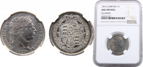 UnitedKingdom George III 1 Shilling 1816 NGC UNC New coinage Silver 5.66g KM# 666
