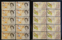 Ten Pounds Lowther QE2 pictorial & Charles Darwin Orange-brown issues 2000 (10) all circulated, a nice mid-grade group mostly VF and includes examples...