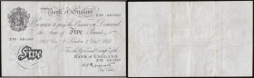 Five Pounds Peppiatt white thick paper B255 dated 2nd December 1944, series E79 091587, VF to GVF
Estimate: GBP 80 - 140