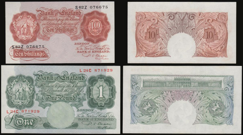 Beale 1950 issues Ten Shillings B266 prefix S62Z and One Pound B268 prefix L24J ...