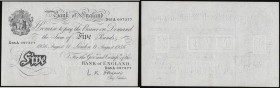 Five Pounds O'Brien B276 dated 11th August 1956, series D65A 097377, about UNC
Estimate: GBP 150 - 250