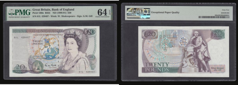 Twenty Pounds Gill B355 Shakespeare Reverse a scarce first run 01L 429490 to 01L...