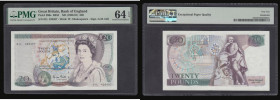 Twenty Pounds Gill B355 Shakespeare Reverse a scarce first run 01L 429490 to 01L 429407 (March 1988) Choice Uncirculated PMG 64 EPQ
Estimate: GBP 300...