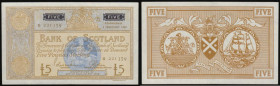 Scotland - Bank of Scotland Five Pounds 1st February 1967, Governor and Treasurer & General Manager titles, signatures Lord Polwarth and J. Letham, Pi...