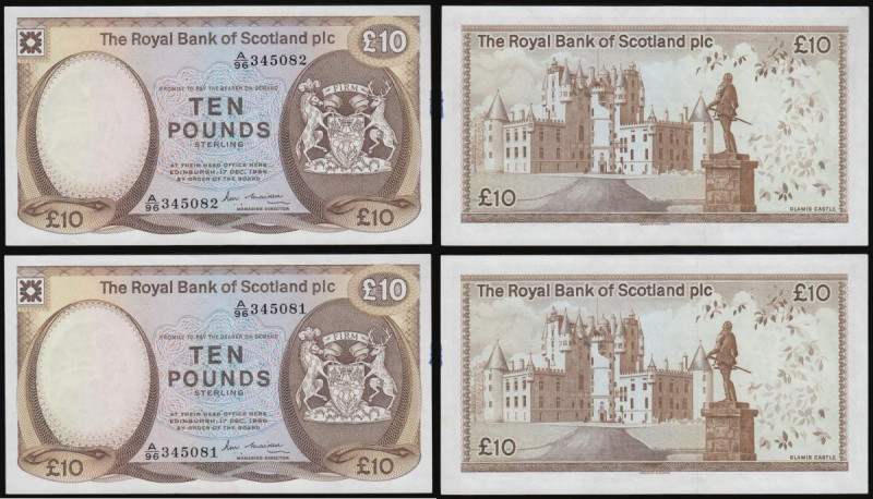 Scotland, The Royal Bank of Scotland plc Ten Pounds 17 Dec 1986 signed Malden Pi...
