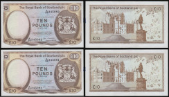 Scotland, The Royal Bank of Scotland plc Ten Pounds 17 Dec 1986 signed Malden Pick 343b (2) consecutive numbers A/96 345081 and 345082 AU-Unc
Estimat...