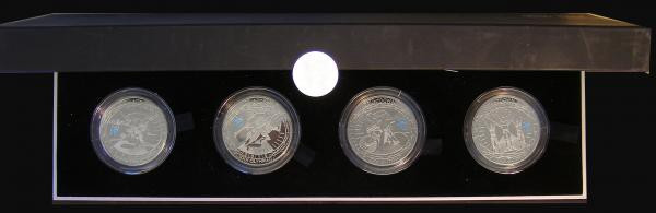 Five Pound Crowns Countdown to the London Olympics 2009-2012 a 4-coin set Silver...