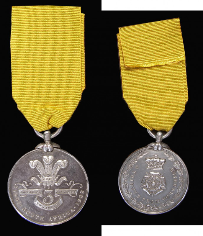 Yorkshire Imperial Yeomanry Medal 1901-1902, type 2 reverse, awarded to 32423 Pt...