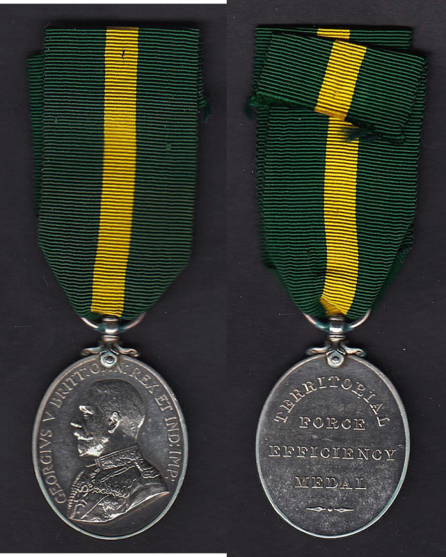 Territorial Force Efficiency Medal, George V type, awarded to 129 L. Cpl. W.J. J...