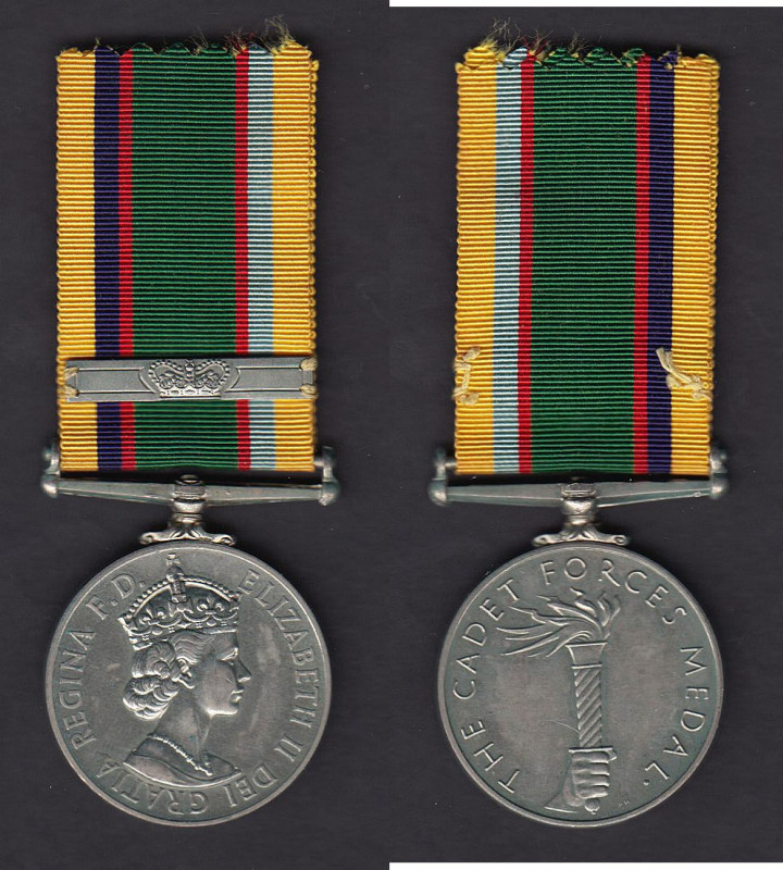 Cadet Forces Medal, Elizabeth II, DEI GRATIA legend, with additional bar with cr...