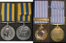 Korea Medal pair, comprising Korea Medal awarded to SG 11581 J.J.E. Meunier, Canadian Forces, VF/GVF with some surface pitting, and United Nations Kor...