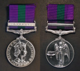 General Service Medal Elizabeth II, with Cyprus clasp, awarded to AC2 5045877 D.C.Virgo R.A.F, EF with some light contact marks. From July 2014 it was...