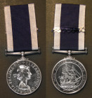 Royal Navy Long Service and Good Conduct Medal, Elizabeth II issue, type C, coinage bust, awarded to 10329 Sgt. P. Fauset R.M. EF with some hairlines ...
