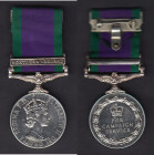 General Service Medal, Elizabeth II 1962-2007 type, with Northern Ireland clasp, awarded to 24558956 Pte N.P. Hayes, R. Hamps. EF cleaned, with some c...