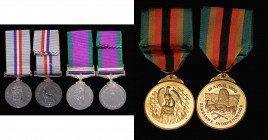 Rhodesia Medal 1980, Zimbabwe Independence Medal 1980 (officially numbered 130969 on the edge), and General Service Medal, Elizabeth II issue with Nor...