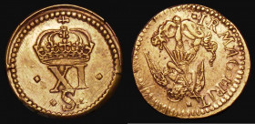 Coin Weight for a James I Angel (4.60 grammes) Obverse: I.R. MAG.BRIT. Reverse: Crowned XI S in two lines VF with some adjustment lines and some edge ...
