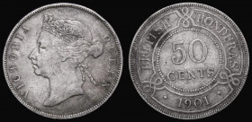 British Honduras 50 Cents 1901 KM#10 Fine, scarce with a mintage of just 10,000 pieces
Estimate: GBP 50 - 60