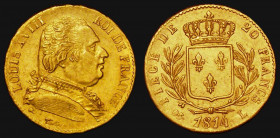 France 20 Francs Gold 1814L KM#706.4 GVF
Estimate: GBP 400 - 500
