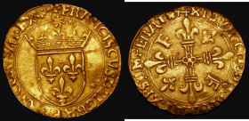 France Ecu d'Or &agrave; la petite croix Francois I undated (1515-1547) Friedberg 347, 3.33 grammes, Fine or slightly better
Estimate: GBP 400 - 500