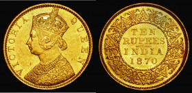 India Ten Rupees Gold 1870 KM#479 NEF with some contact marks, a scarce and desirable issue with a low mintage of just 7,932 pieces
Estimate: GBP 350...
