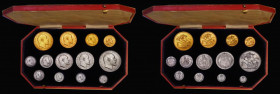 Proof Set 1902 Long Matt Set (13 coins) Gold Five Pounds, Two Pounds, Sovereign, Half Sovereign, with Crown to Sixpence and Maundy Set, nFDC with an a...