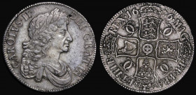 Crown 1676 VICESIMO OCTAVO ESC 51, Bull 397, GVF the obverse with underlying and colourful tone. Some haymarking and minor adjustment lines are presen...