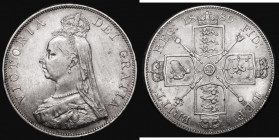 Double Florin 1889 ESC 398A, Bull 2702 GVF with some contact marks and a series of hairline scratches in the obverse field
Estimate: GBP 80 - 100