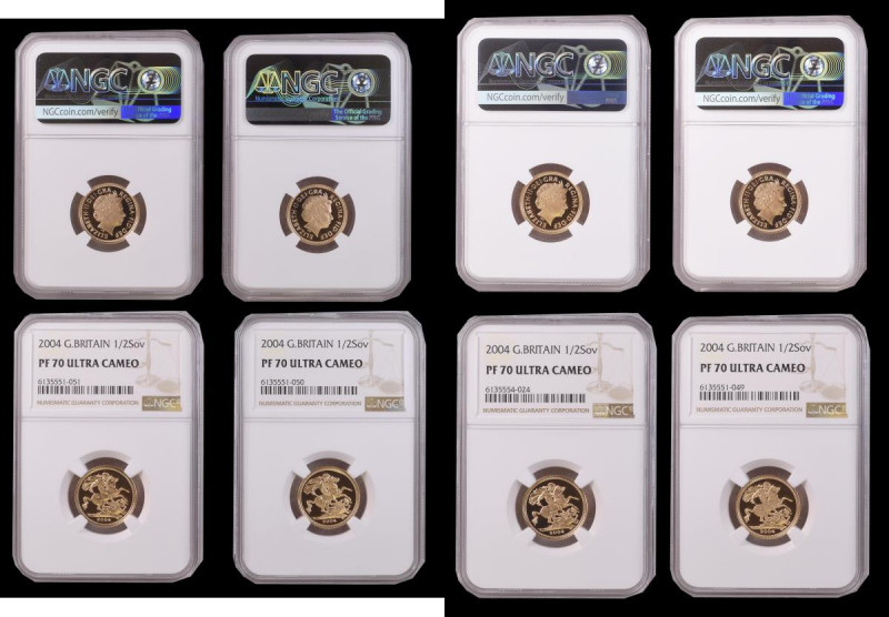 Half Sovereigns 2004 S.SB4 Gold Proofs (4) each in an NGC holder and all graded ...