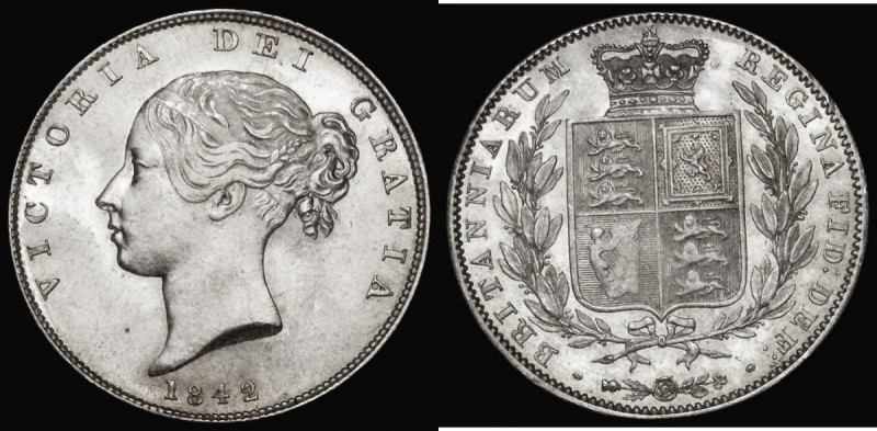 Halfcrown 1842 ESC 675, Bull 2717 UNC and lustrous a choice piece
Estimate: GBP...