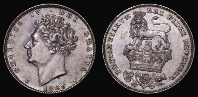 Sixpence 1829 ESC 1666, Bull 2439 EF and colourfully toned, a minor thin scratch...