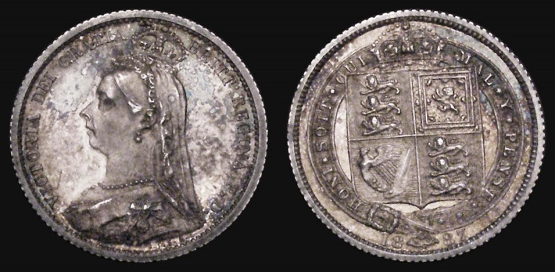 Sixpence 1887 Jubilee Head, Withdrawn type Proof, ESC 1753, Bull 3269, UNC/nFDC ...