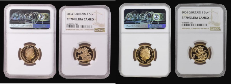 Sovereign 2004 S.SC4 Gold Proofs (2) both in NGC holders and each graded PF70 Ul...