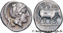 CAMPANIA - HYRIA
Type : Nomos, statère ou didrachme 
Date : c. 400-395 AC. 
Mint name / Town : Campanie, Hyria 
Metal : silver 
Diameter : 21  mm
Orie...