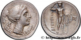 BRUTTIUM - BRETTIAN LEAGUE
Type : Drachme 
Date : c. 215-205 AC. 
Mint name / Town : Locres ou Crotone, Bruttium 
Metal : silver 
Diameter : 19,5  mm
...