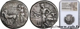 SICILY - SELINUS
Type : Tétradrachme 
Date : c. 450-440 AC. 
Mint name / Town : Sélinonte, Sicile 
Metal : silver 
Diameter : 27,5  mm
Orientation die...