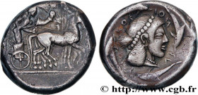 SICILY - SYRACUSE
Type : Tétradrachme 
Date : c. 475-470 AC. 
Mint name / Town : Syracuse, Sicile 
Metal : silver 
Diameter : 23  mm
Orientation dies ...