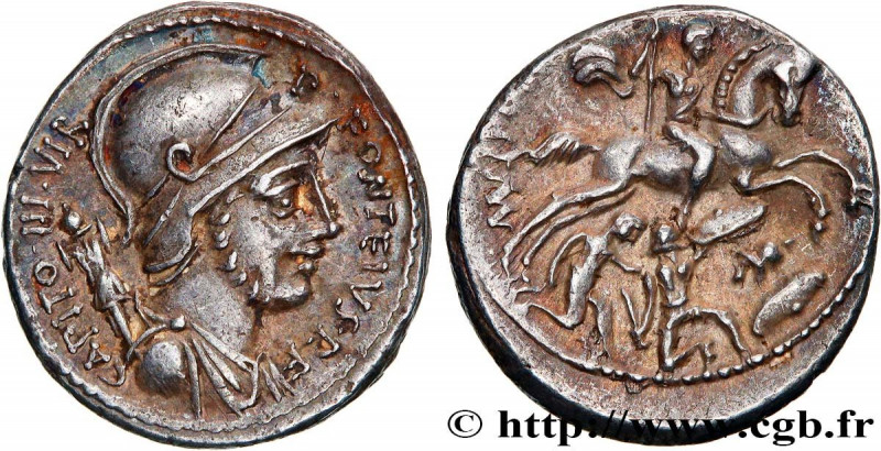 FONTEIA
Type : Denier 
Date : 55 AC. 
Mint name / Town : Rome 
Metal : silver 
M...