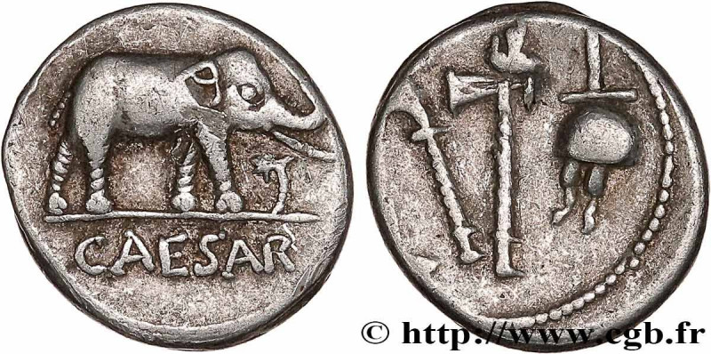 JULIUS CAESAR
Type : Denier 
Date : 49 AC. 
Mint name / Town : Gaule ou Italie 
...