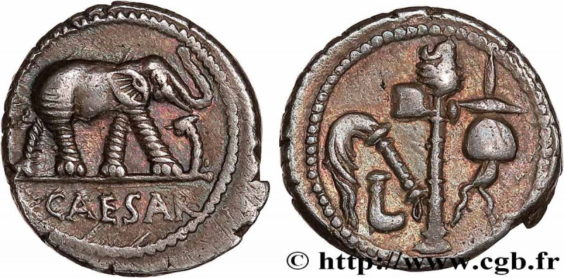 JULIUS CAESAR
Type : Denier 
Date : 49 AC. 
Mint name / Town : Gaule ou Italie 
...